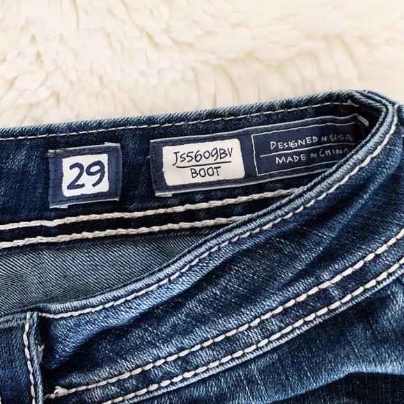 Miss Me Decorative Border Bootcut Jeans - Dark - Picture 3 of 4